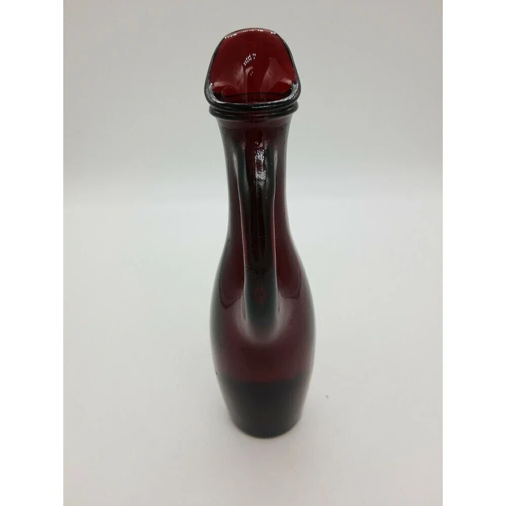 Anchor Hocking vintage ruby red cruet bud vase glass pitcher